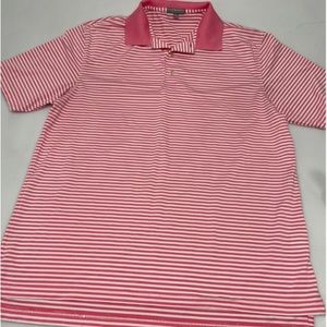 Peter Millar Summer Comfort Polo Pink/White Size.Med